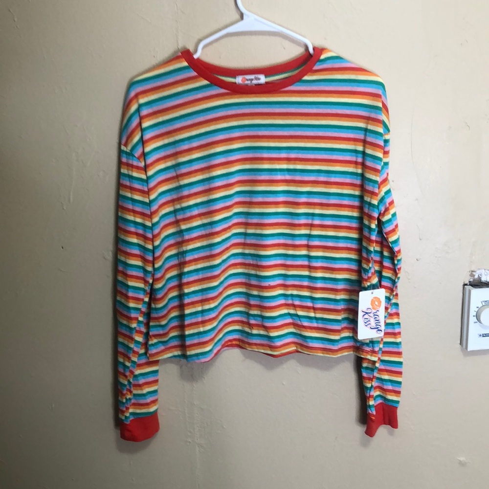 Rainbow Stripped Long Sleeve Top